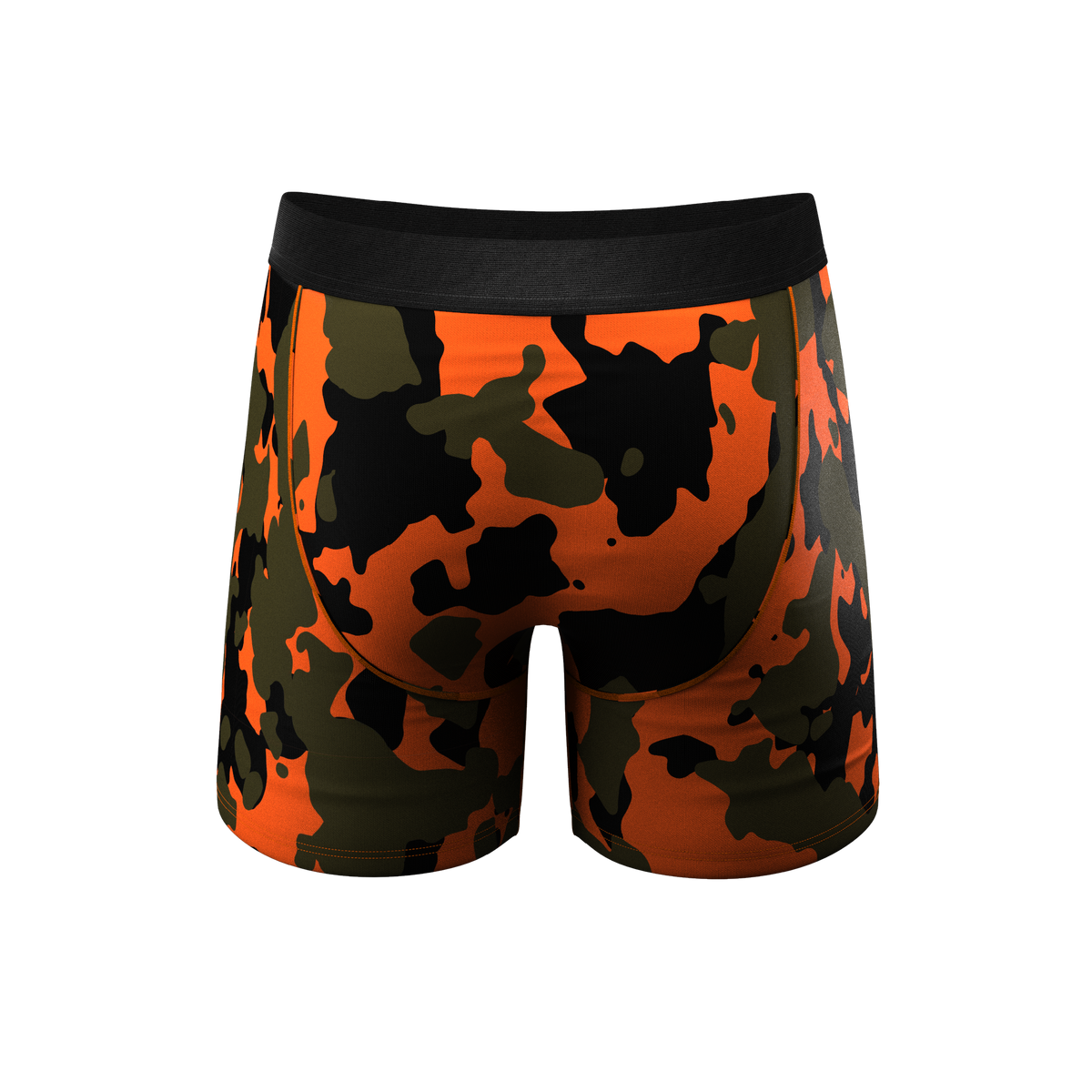 The Bambi Bunchers | Orange Camo Deer Ball Hammock® Pouch Underwear With Fly - Shinesty