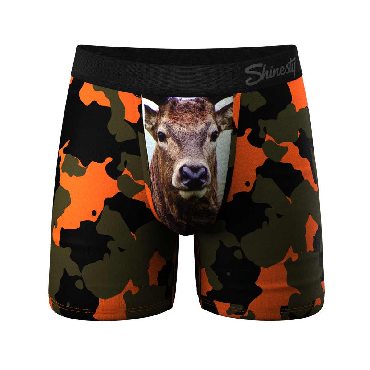 The Bambi Bunchers | Orange Camo Deer Ball Hammock® Pouch Underwear - Shinesty