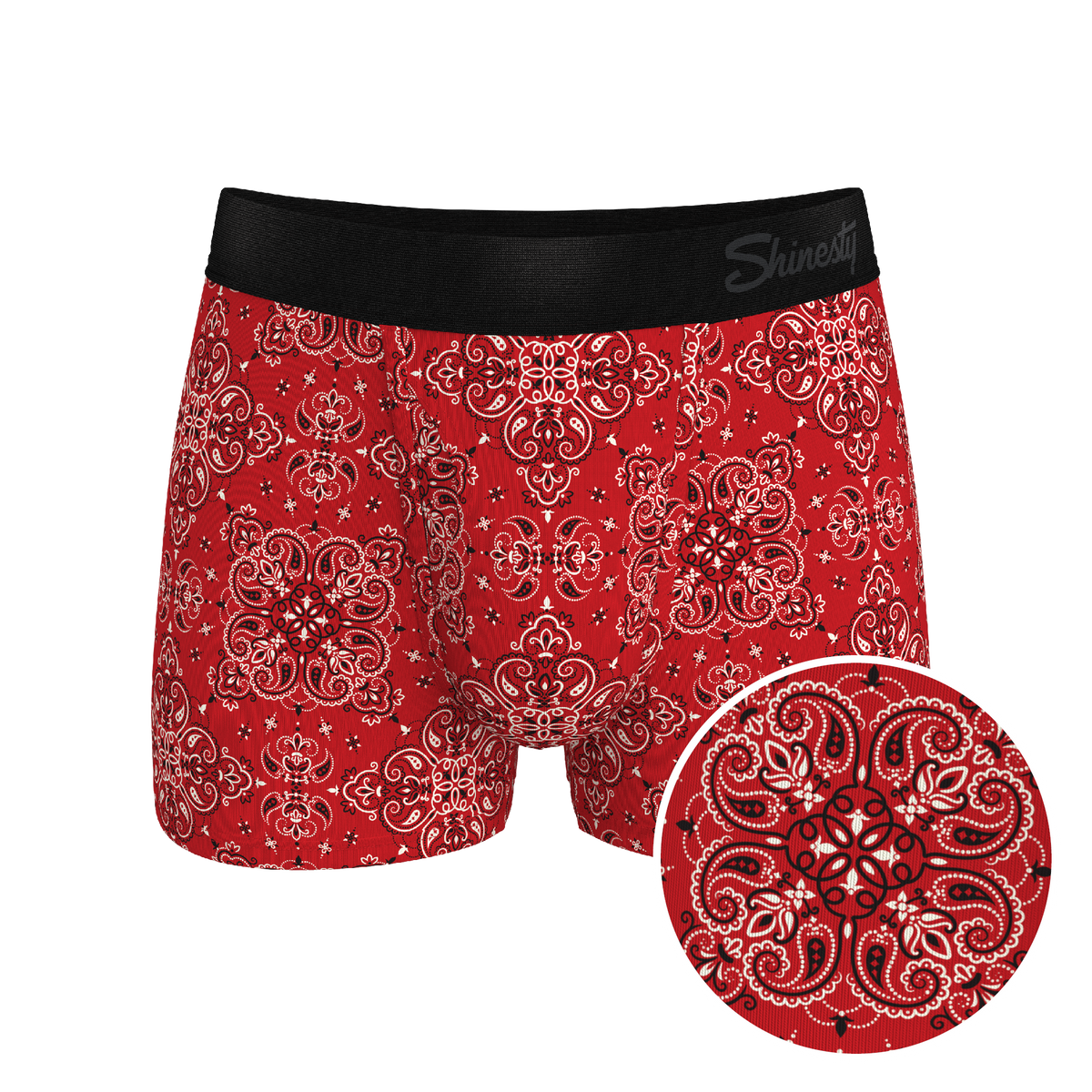 The Bandana Split | Red Bandana Ball Hammock® Pouch Trunks Underwear - Shinesty