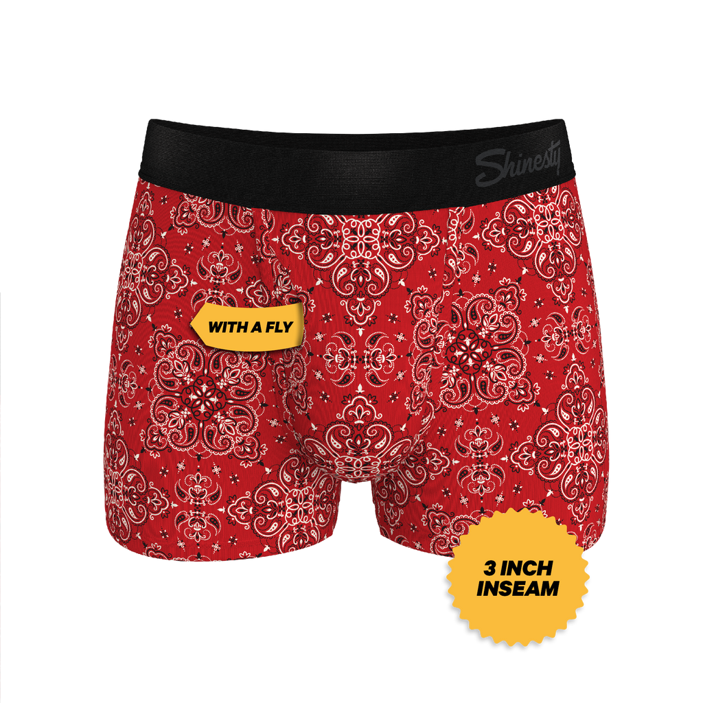 The Bandana Split | Red Bandana Ball Hammock® Pouch Trunks Underwear - Shinesty