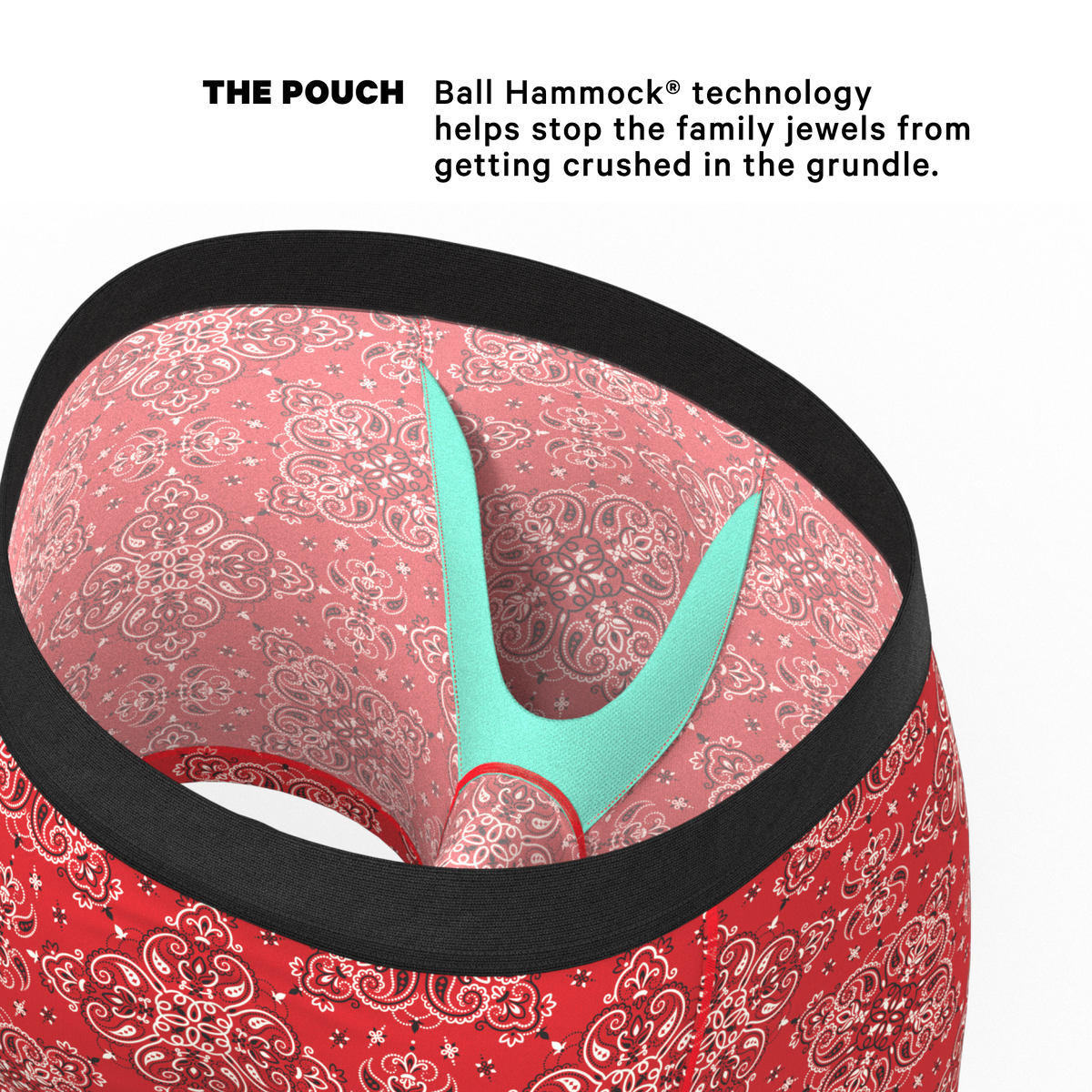 The Bandana Split | Red Bandana Ball Hammock® Pouch Underwear - Shinesty