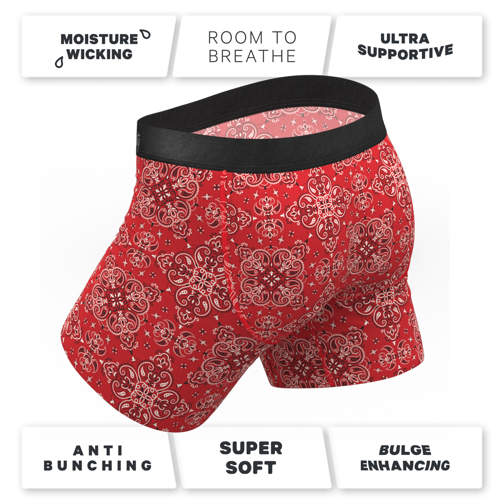 The Bandana Split | Red Bandana Ball Hammock® Pouch Underwear - Shinesty