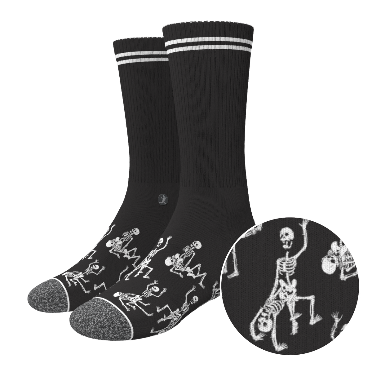 The Bare Back Bones | Skeletons Heel Hammock™ Crew Socks - Shinesty