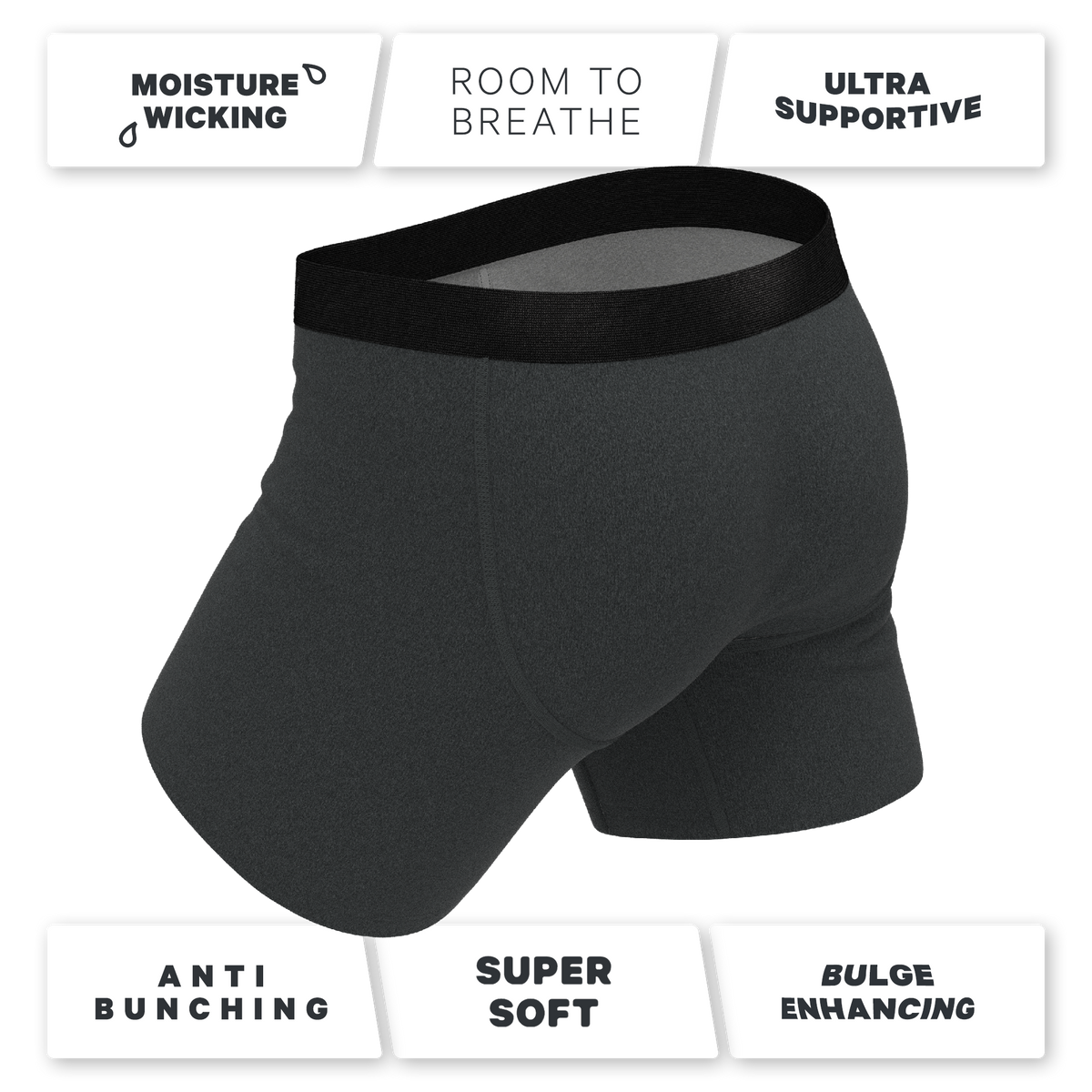 The Basalt | Heather Charcoal Ball Hammock® Pouch Underwear - Shinesty