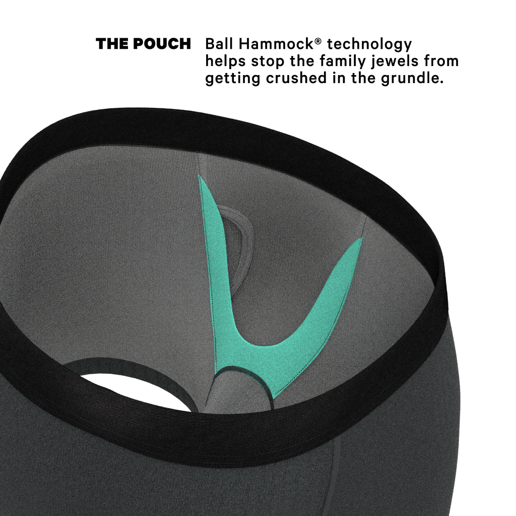 The Basalt | Heather Charcoal Ball Hammock® Pouch Underwear With Fly - Shinesty