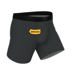 The Basalt | Heather Charcoal Ball Hammock® Pouch Underwear With Fly - Shinesty
