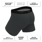 The Basalt | Heather Charcoal Ball Hammock® Pouch Underwear With Fly - Shinesty