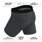 The Basalt | Heather Charcoal Ball Hammock® Boxer - Long Leg - Shinesty
