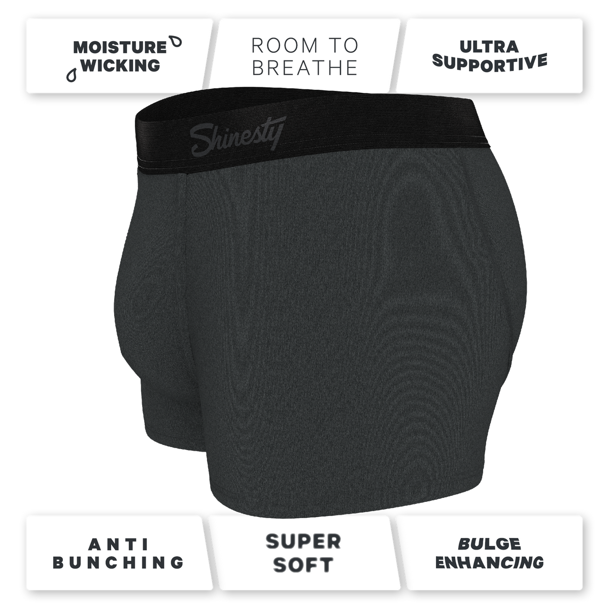 The Basalt | Heather Charcoal Ball Hammock® Pouch Trunks Underwear - Shinesty