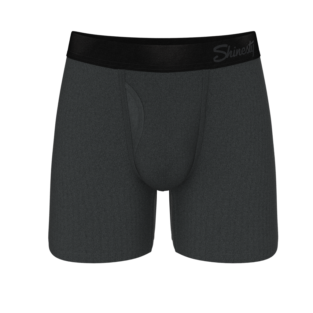 The Basalt | Heather Charcoal Ball Hammock® Pouch Underwear With Fly - Shinesty