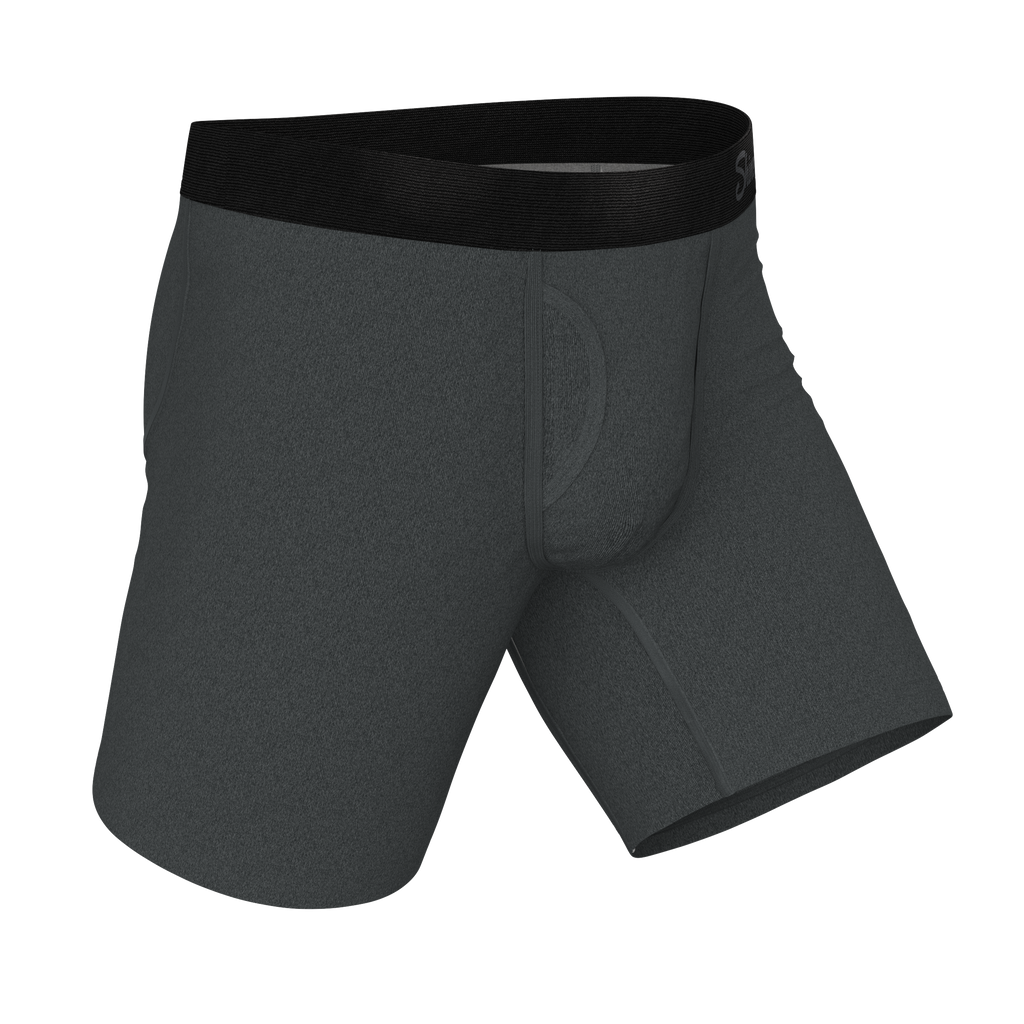 The Basalt | Heather Charcoal Ball Hammock® Boxer - Long Leg - Shinesty