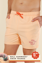 The Beach House | Orange Island Block Ball Hammock® Pouch 5" Swim Trunks - Shinesty