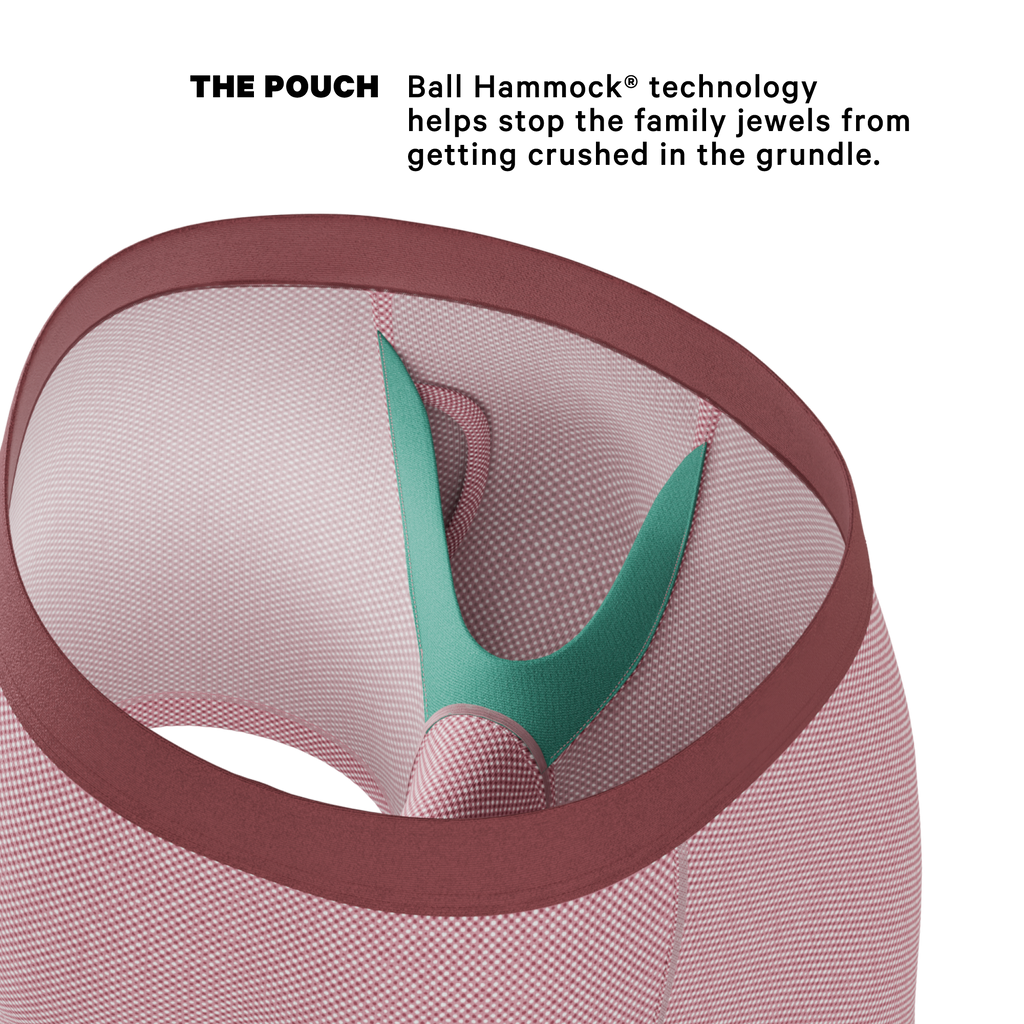 The Bell Pep | Red Chambray Ball Hammock® Pouch Underwear With Fly - Shinesty