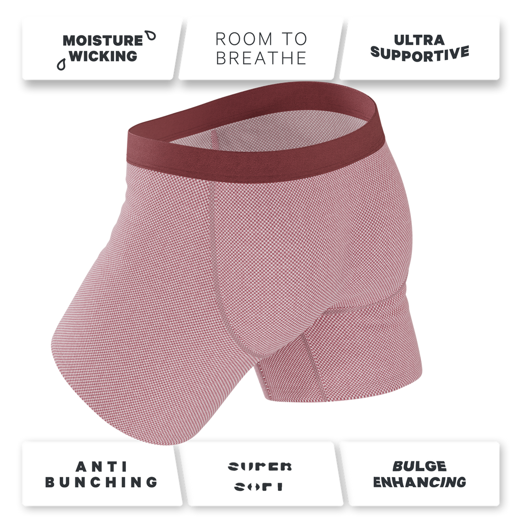 The Bell Pep | Red Chambray Ball Hammock® Pouch Underwear With Fly - Shinesty
