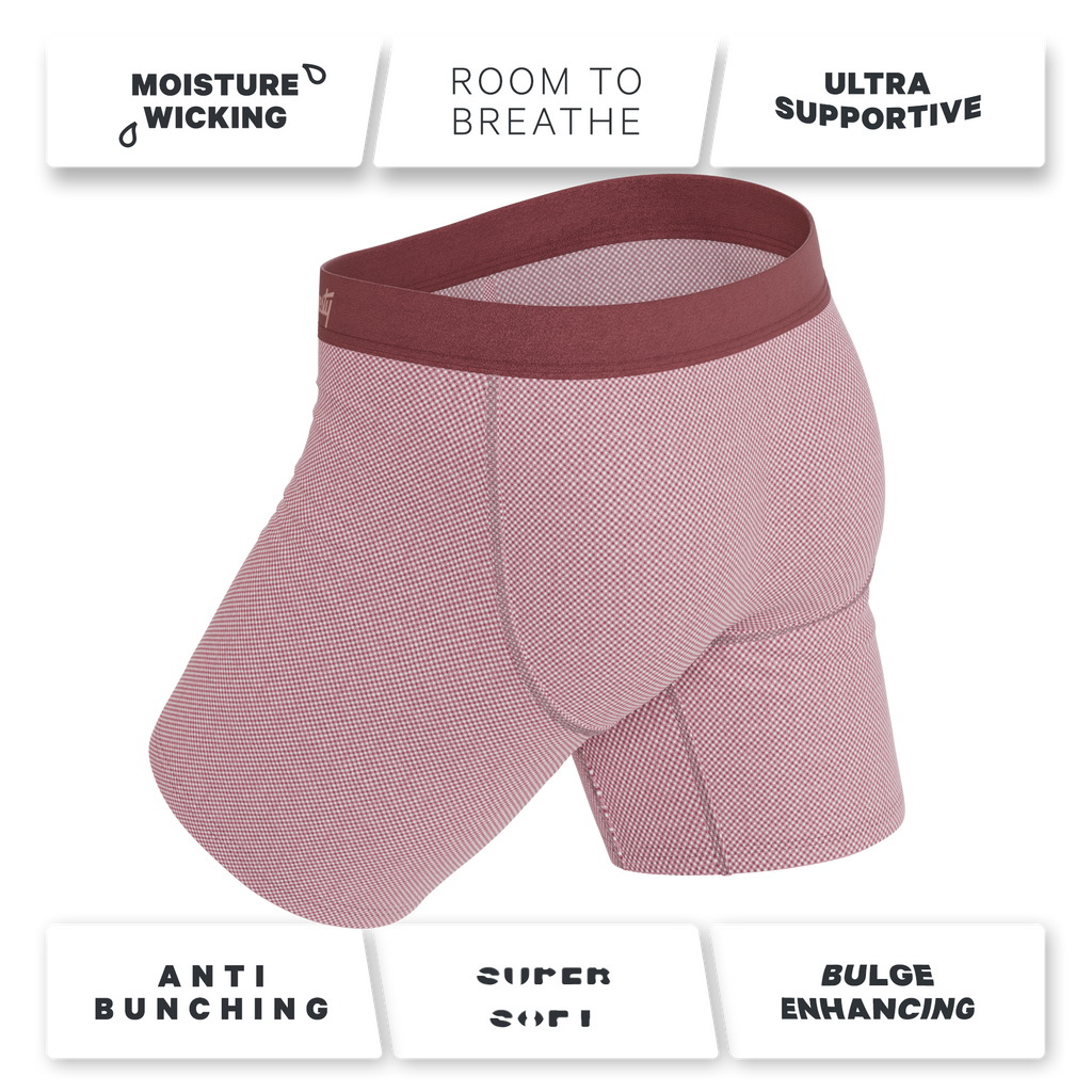 The Bell Pep | Red Chambray Ball Hammock® Boxer - Long Leg - Shinesty