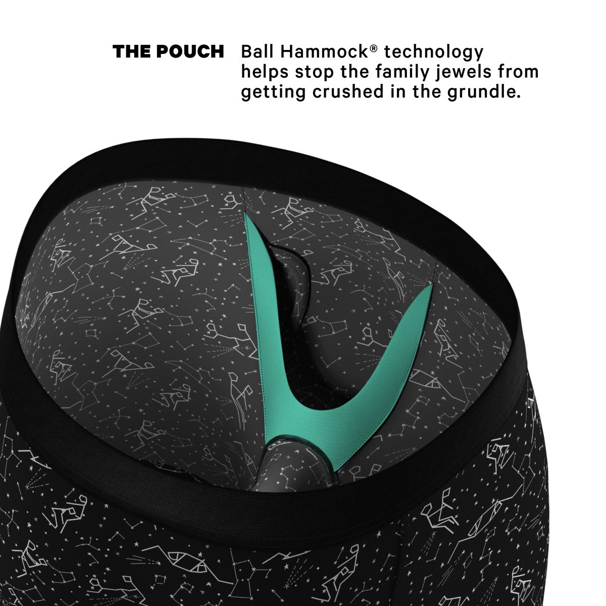 The Big Bang | Glow In The Dark Constellation Ball Hammock® Boxer - Long Leg - Shinesty