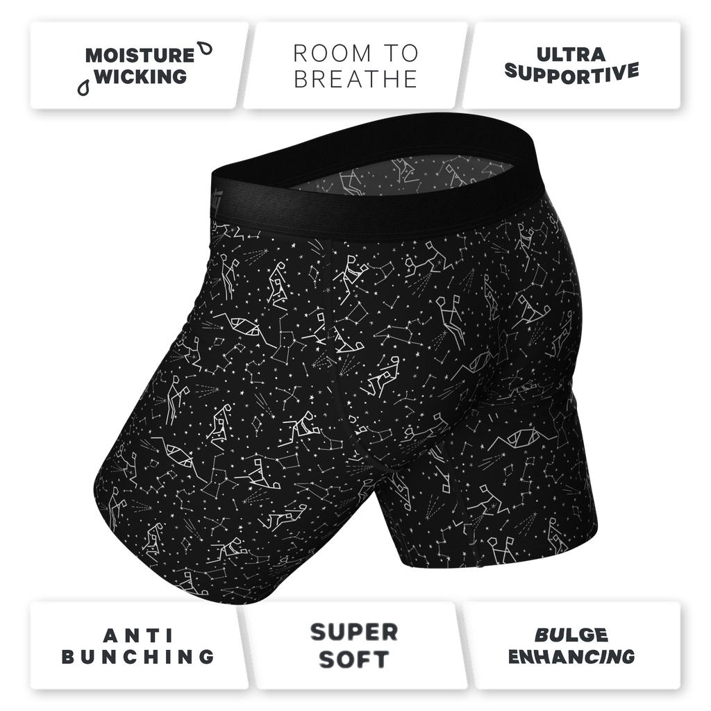 The Big Bang | Glow In The Dark Constellation Ball Hammock® Boxer - Long Leg - Shinesty