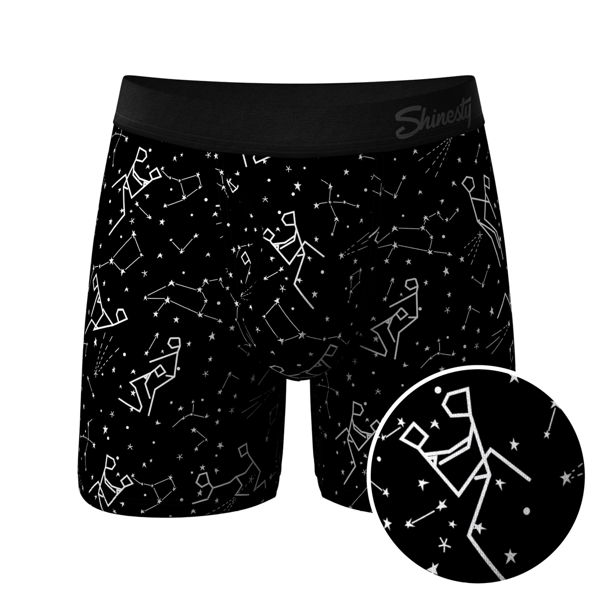 The Big Bang | Glow In The Dark Constellation Ball Hammock® Pouch Underwear With Fly - Shinesty