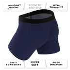 The Big Blue | Navy Ball Hammock® Pouch Underwear With Fly - Shinesty