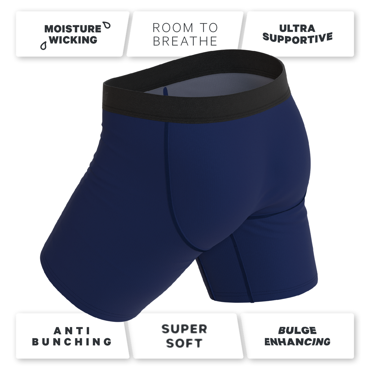 The Big Blue | Long Leg Ball Hammock® Pouch Underwear With Fly 7 Pack - Shinesty