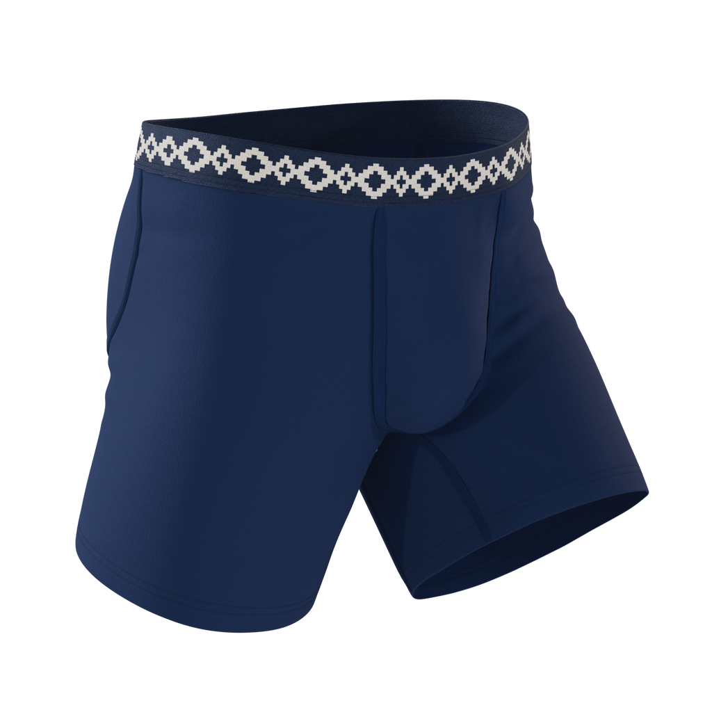 The Big Corbina Blue | La Matera x Shinesty Navy Ball Hammock® Pouch Underwear With Fly - Shinesty