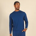 The Big Blue | Navy SleepDeep™ Men’s Long Sleeve Pajama Shirt - Shinesty