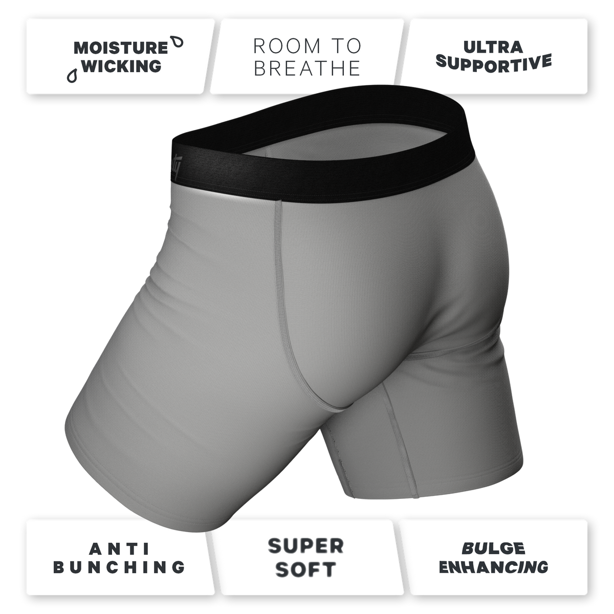 The Solid Dude | Long Leg Ball Hammock® Pouch Boxers With Fly 3 Pack - Shinesty