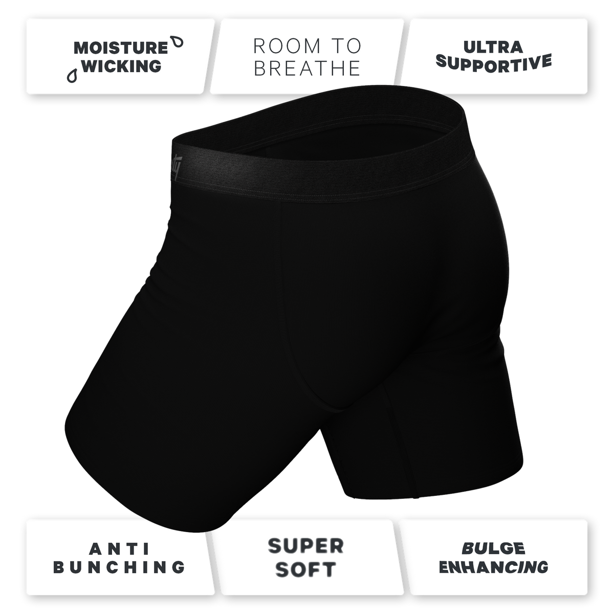 The Black Tie Wedding | Long Leg Ball Hammock® Pouch Boxers With Fly 3 Pack - Shinesty
