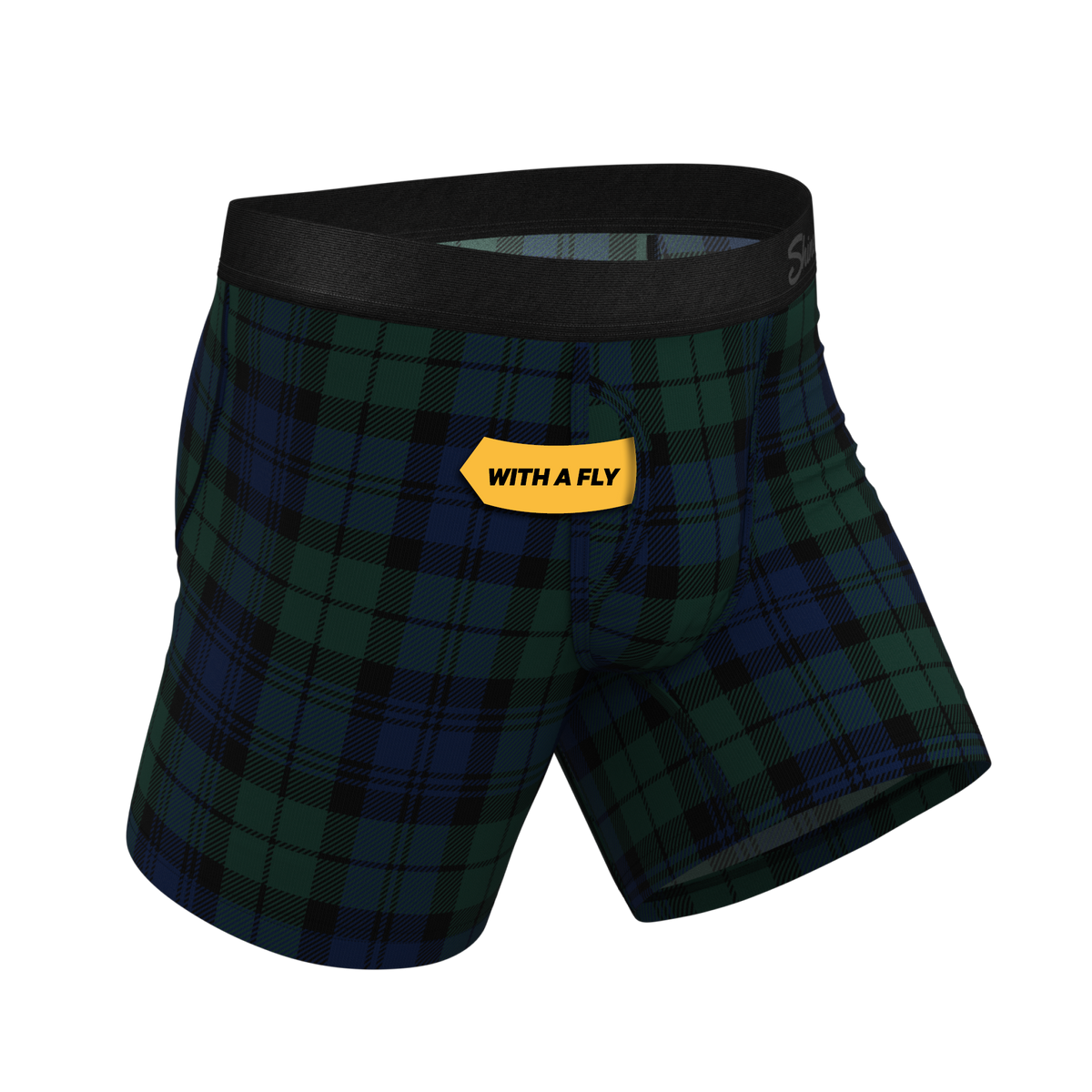 The Black Watch | Tartan Plaid Ball Hammock® Pouch Underwear With Fly - Shinesty