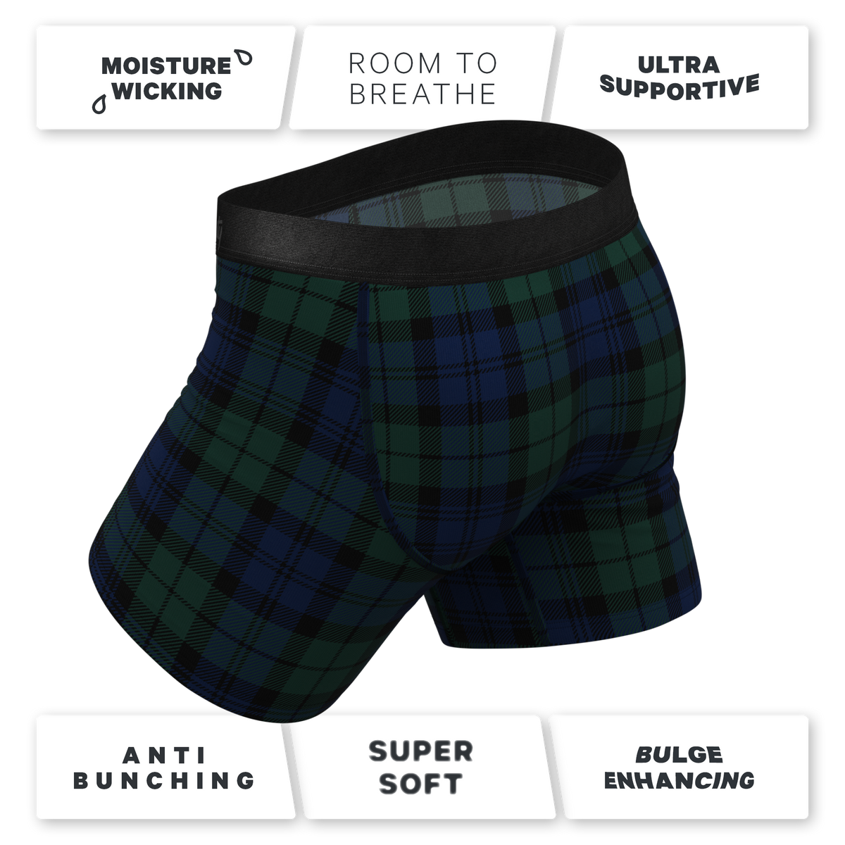 The Black Watch | Tartan Plaid Ball Hammock® Pouch Underwear - Shinesty