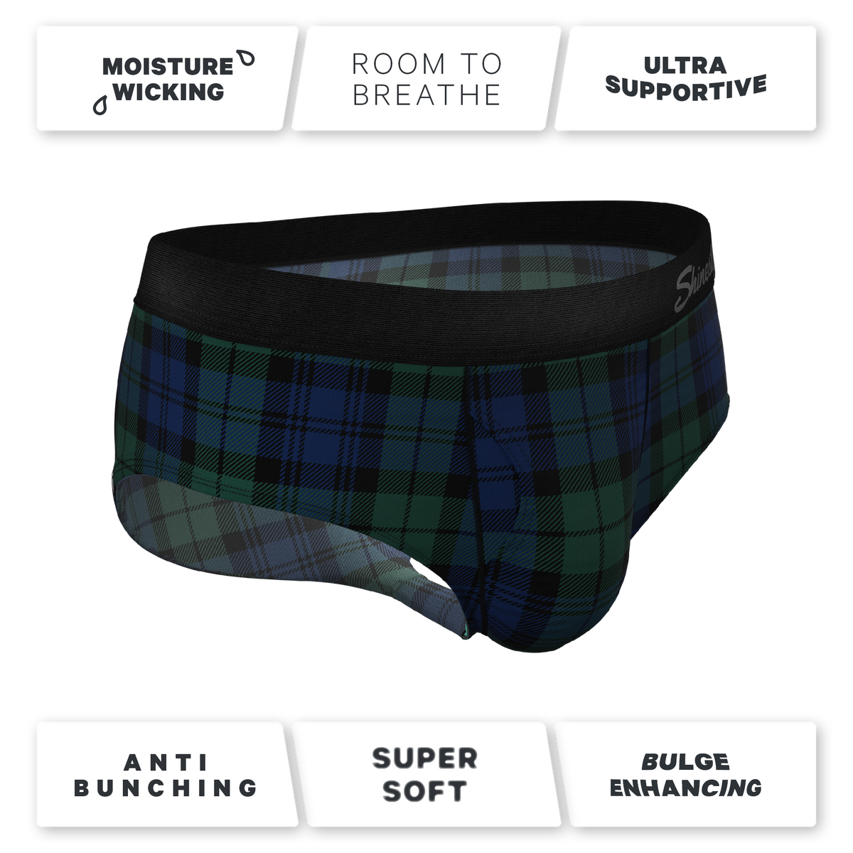 The Black Watch | Tartan Plaid Ball Hammock® Pouch Underwear Briefs - Shinesty