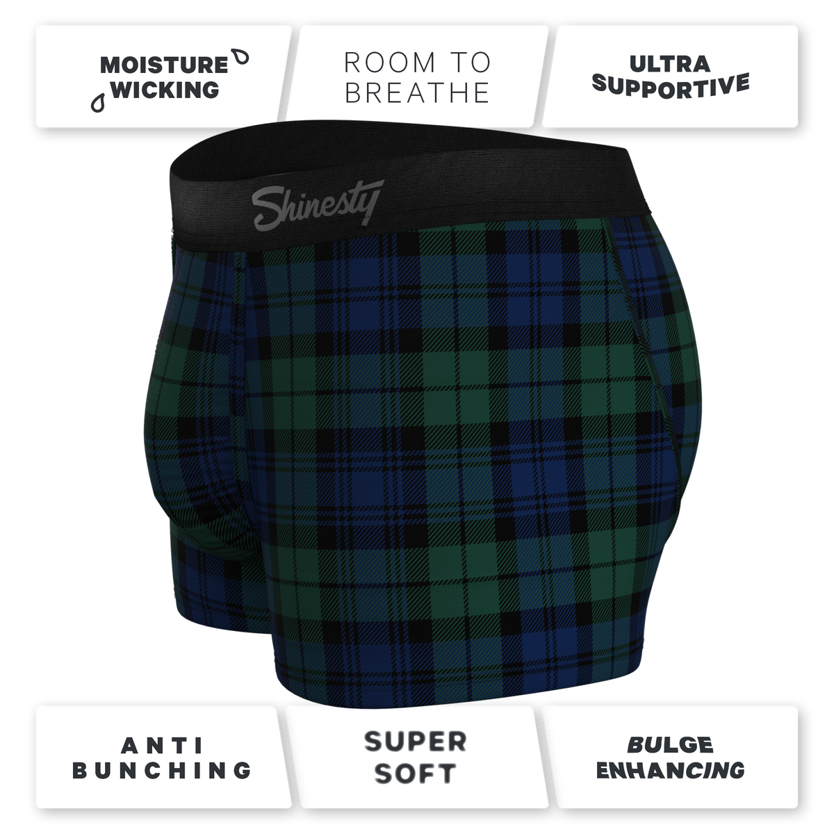 The Black Watch | Tartan Plaid Ball Hammock® Pouch Trunks Underwear - Shinesty