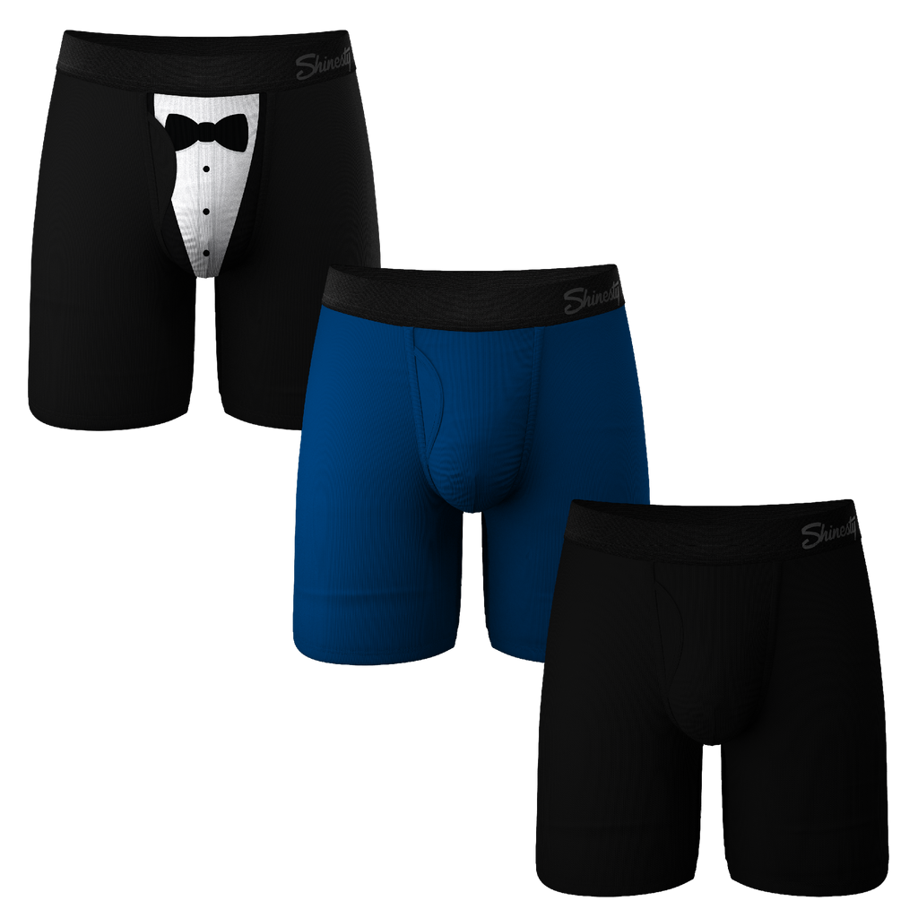 The Black Tie Wedding | Long Leg Ball Hammock® Pouch Boxers With Fly 3 Pack - Shinesty