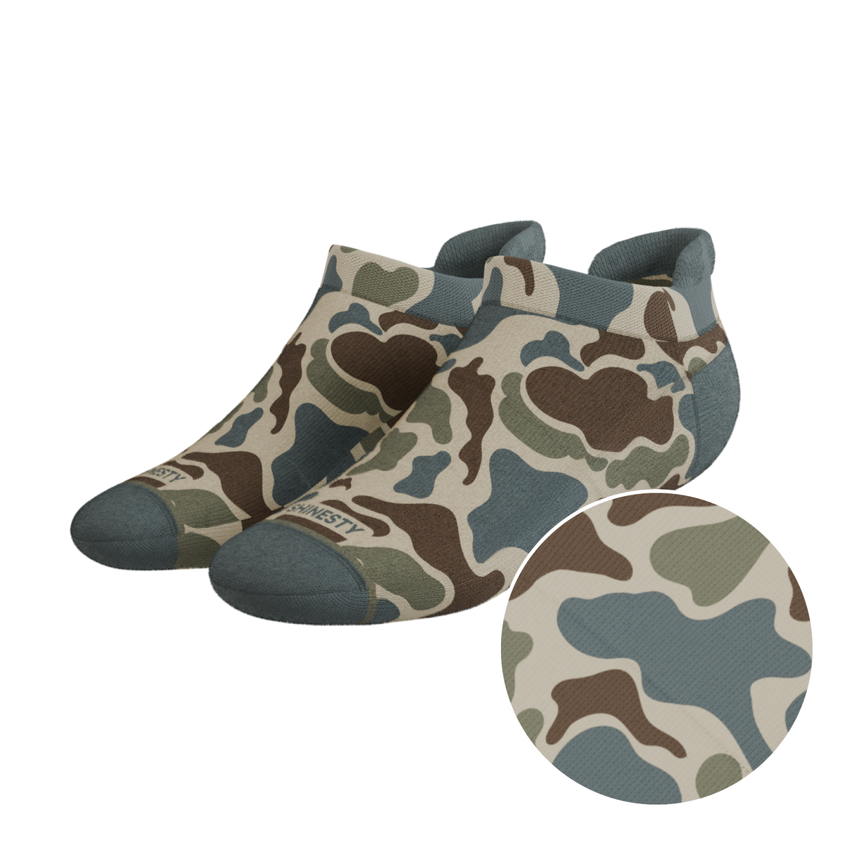 The Blender | Grey Duck Camo Heel Hammock™ Ankle Socks - Shinesty