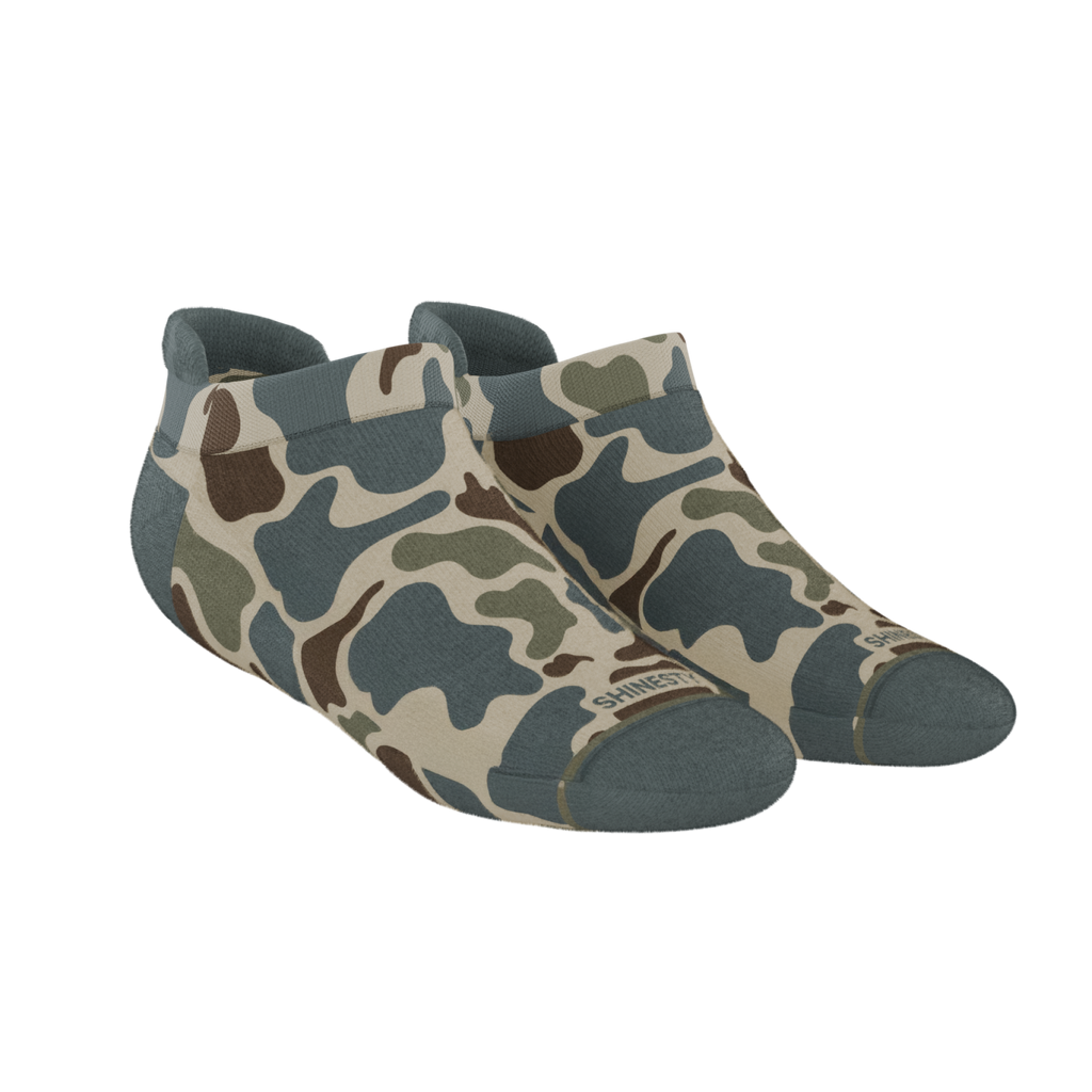 The Blender | Grey Duck Camo Heel Hammock™ Ankle Socks - Shinesty
