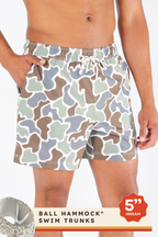 The Blender | Grey Duck Camo Ball Hammock® Pouch 5" Swim Trunks - Shinesty