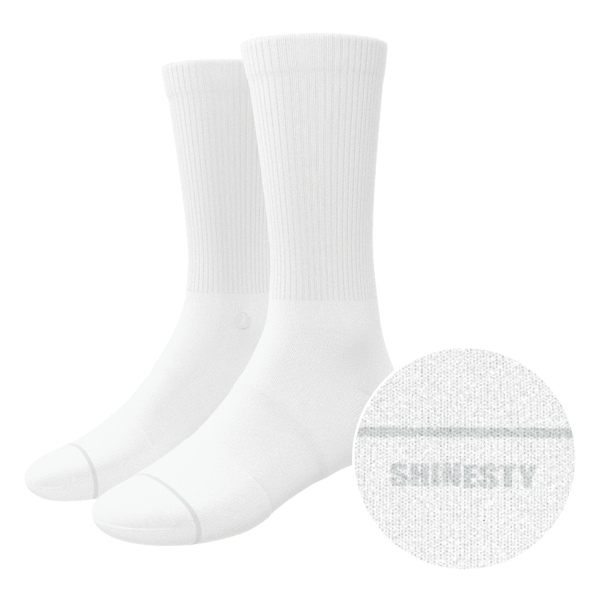 The Blizzard | Plain White Heel Hammock™ Crew Socks - Shinesty