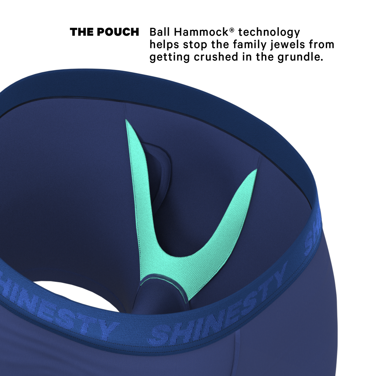 The Bloom Moon | Tonal Navy Ball Hammock® Pouch Underwear With Fly - Shinesty