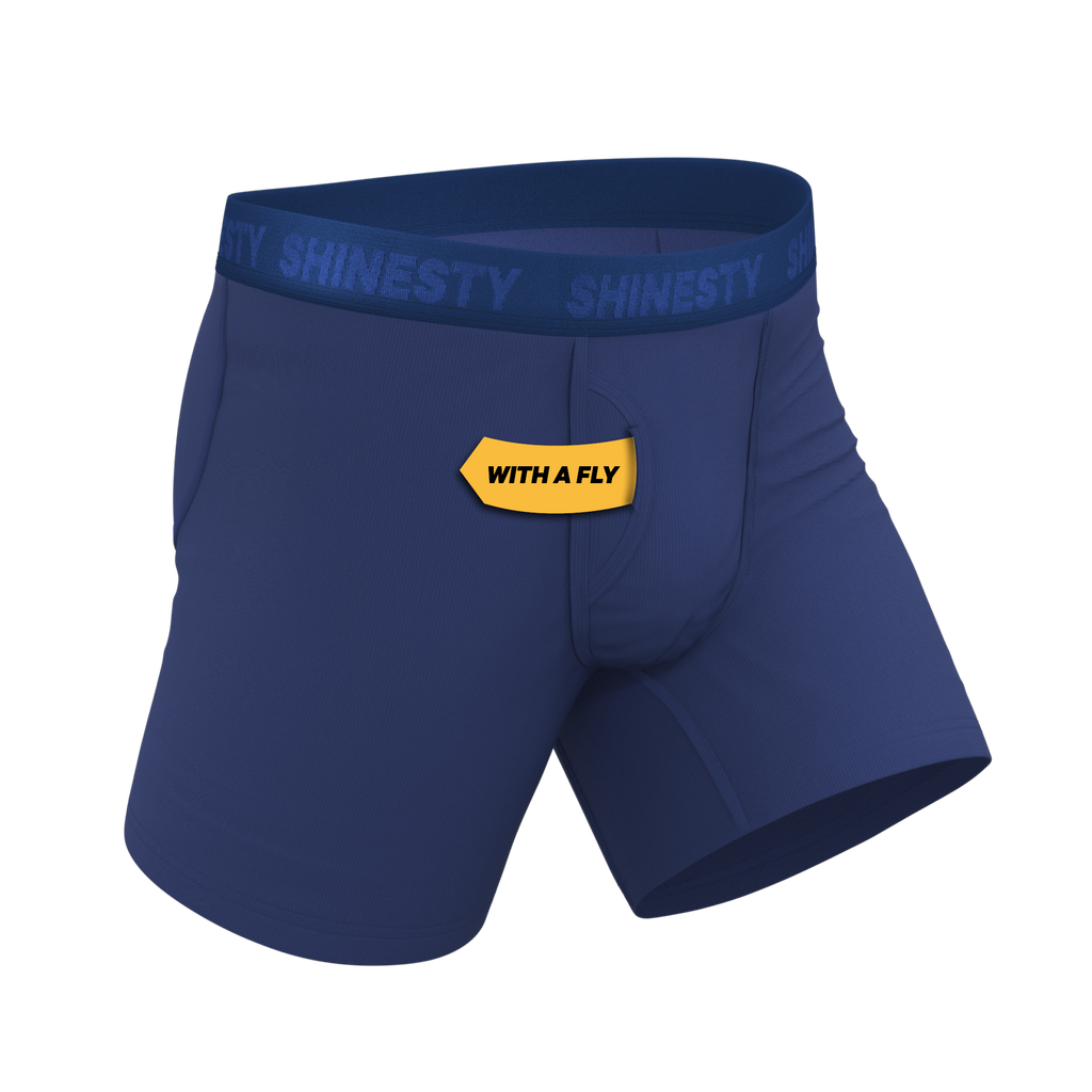 The Bloom Moon | Tonal Navy Ball Hammock® Pouch Underwear With Fly - Shinesty