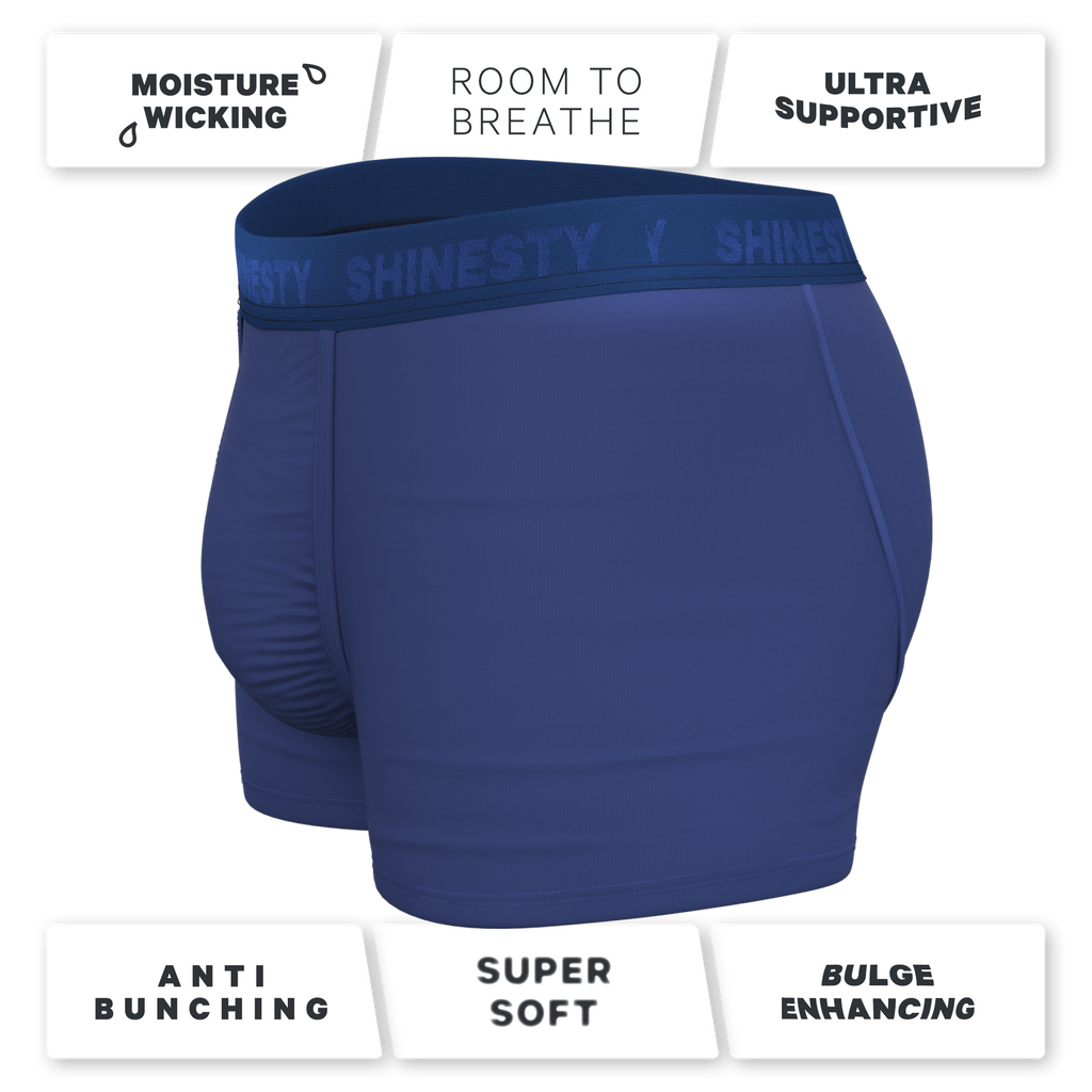 The Bloom Moon | Tonal Navy Ball Hammock® Pouch Trunks Underwear - Shinesty