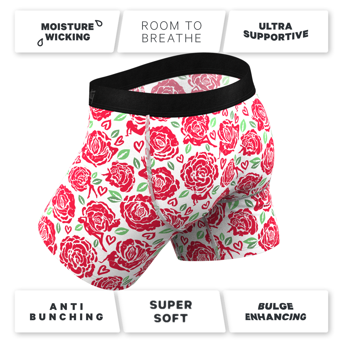 The Bloom With A View | Naughty Roses Ball Hammock® Pouch Underwear - Shinesty