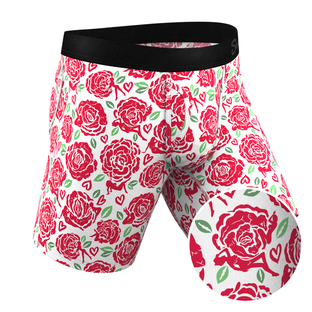 The Bloom With A View | Naughty Roses Ball Hammock® Boxer - Long Leg - Shinesty