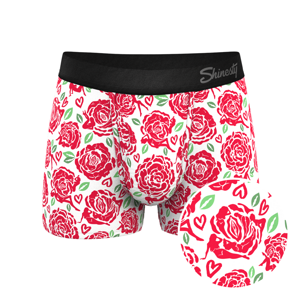 The Bloom With A View | Naughty Roses Ball Hammock® Pouch Trunks Underwear - Shinesty