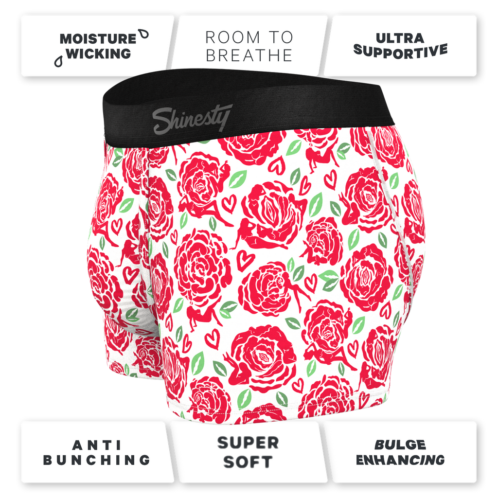The Bloom With A View | Naughty Roses Ball Hammock® Pouch Trunks Underwear - Shinesty