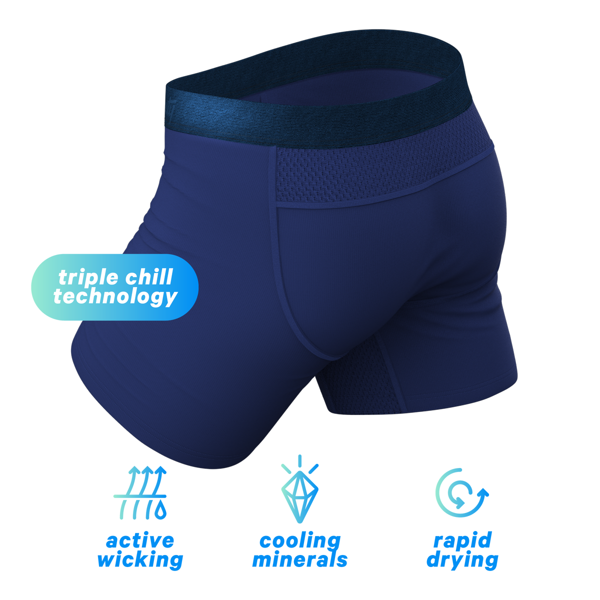 The Big Blue | Navy paradICE™ Cooling Ball Hammock® Underwear - Shinesty
