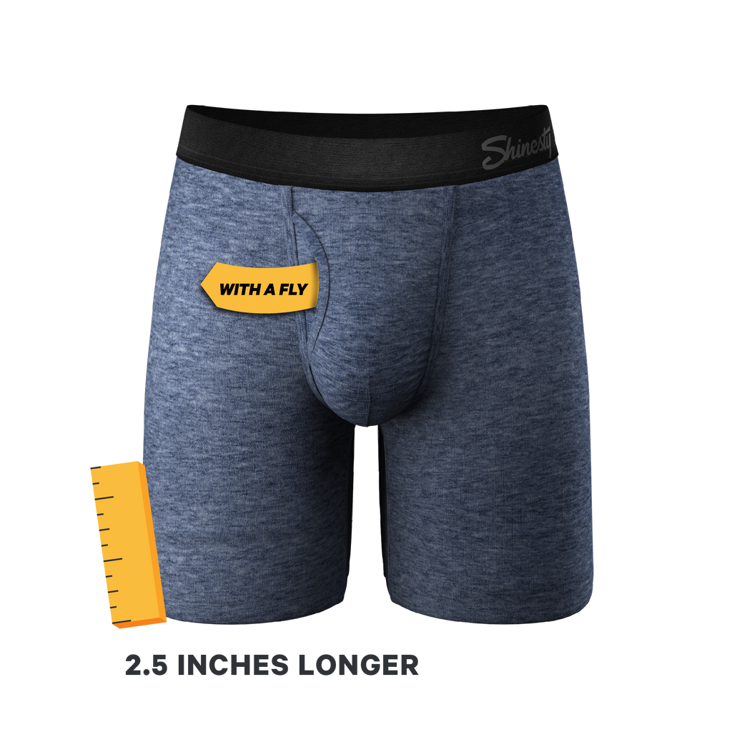 The Blueberry | Blue Heather Ball Hammock® Boxer - Long Leg - Shinesty