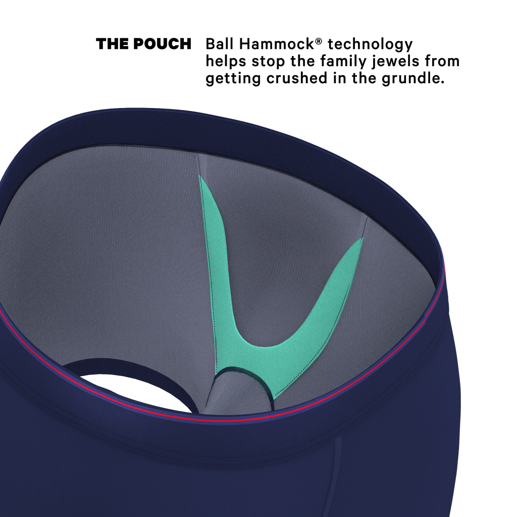 The Blueberry Pie | Red Tip Navy Ball Hammock® Pouch Underwear - Shinesty