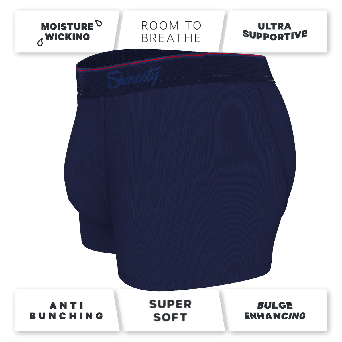 The Blueberry Pie | Red Tip Navy Ball Hammock® Pouch Trunks Underwear - Shinesty