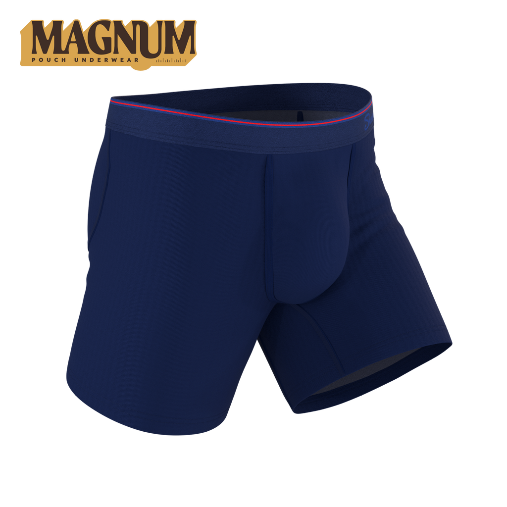 The Blueberry Pie | Red Tip Navy Ball Hammock® Magnum Big Pouch Underwear - Shinesty
