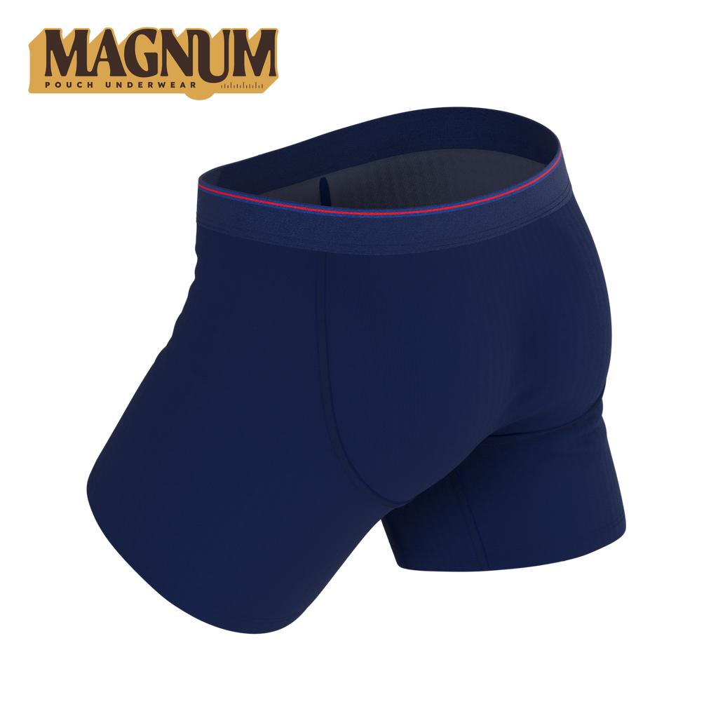 The Blueberry Pie | Red Tip Navy Ball Hammock® Magnum Big Pouch Underwear - Shinesty